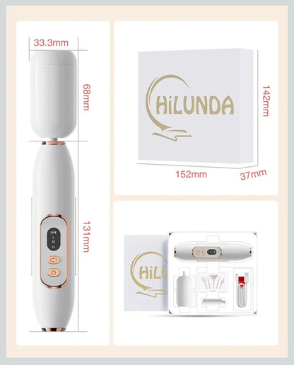 Hilunda 2 in 1 Nail Drill Electric Nail File with Makeup Brush Cleaner