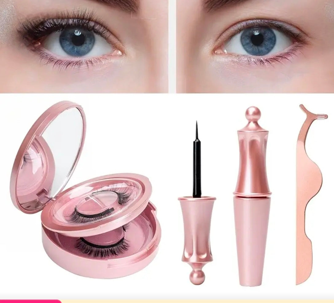 2 Pairs Magnetic Eyelashes &amp; Eyeliner Kit
