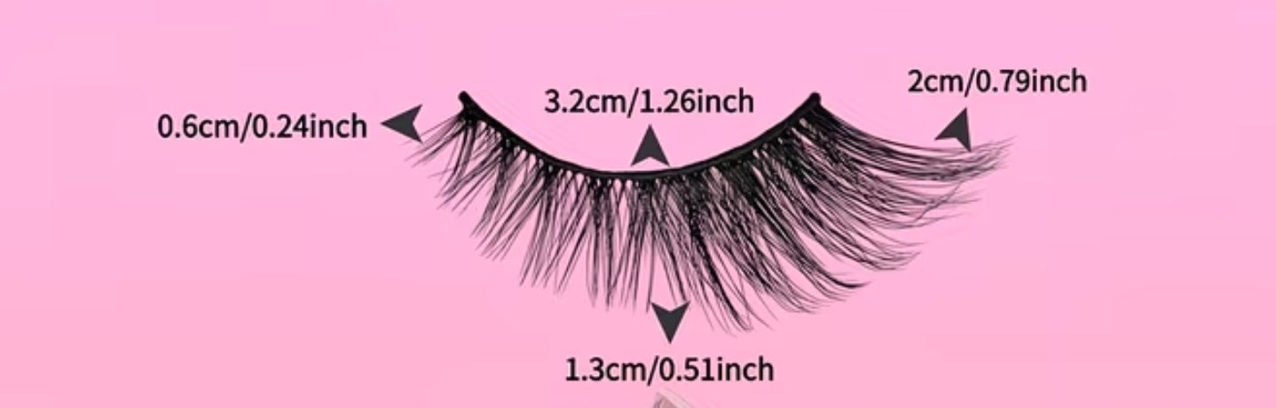 Self-Adhesive CatEye False Eyelashes Slim &amp; Long D Curve