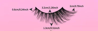 Self-Adhesive CatEye False Eyelashes Slim &amp; Long D Curve