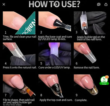 French Double Layer Nail Extension Mold - 12 pieces