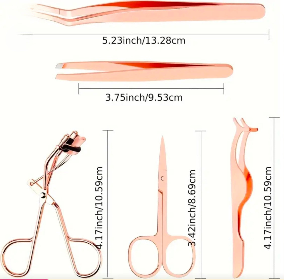 5 pcs Rose Gold Eyelash Applicator Tool