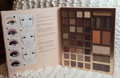 Profusion Rose Book Eye Shadow and Blush Palette, 42 Shades, Makeup Collection