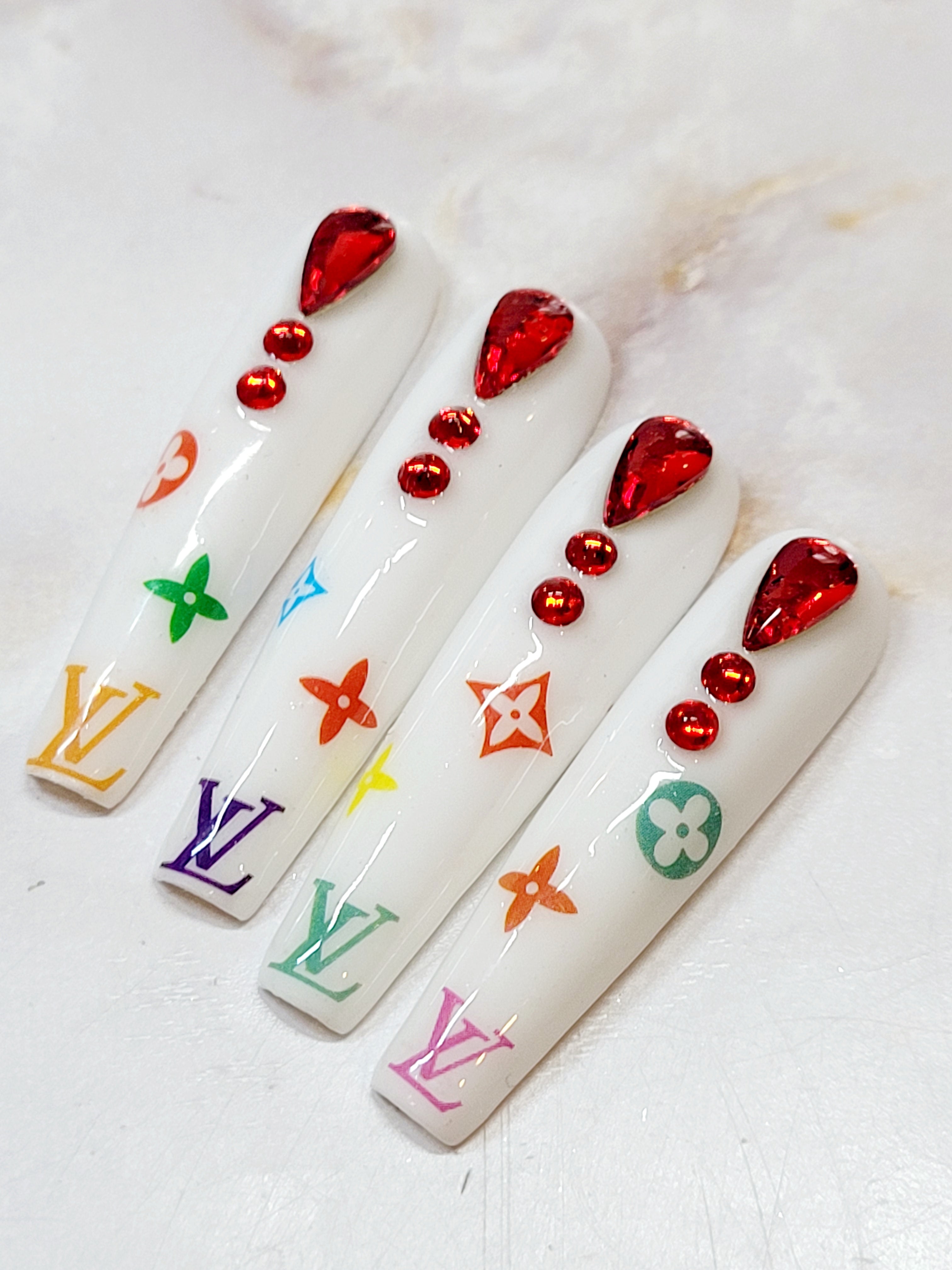 XXL Coffin Logo Decals Custom Press-Ons with Foils and Rhinestones 20-24 pieces