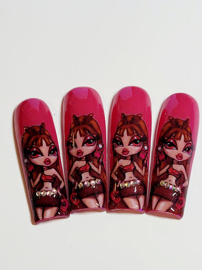 XXL Square Brat Design Press-Ons 20-24 pieces