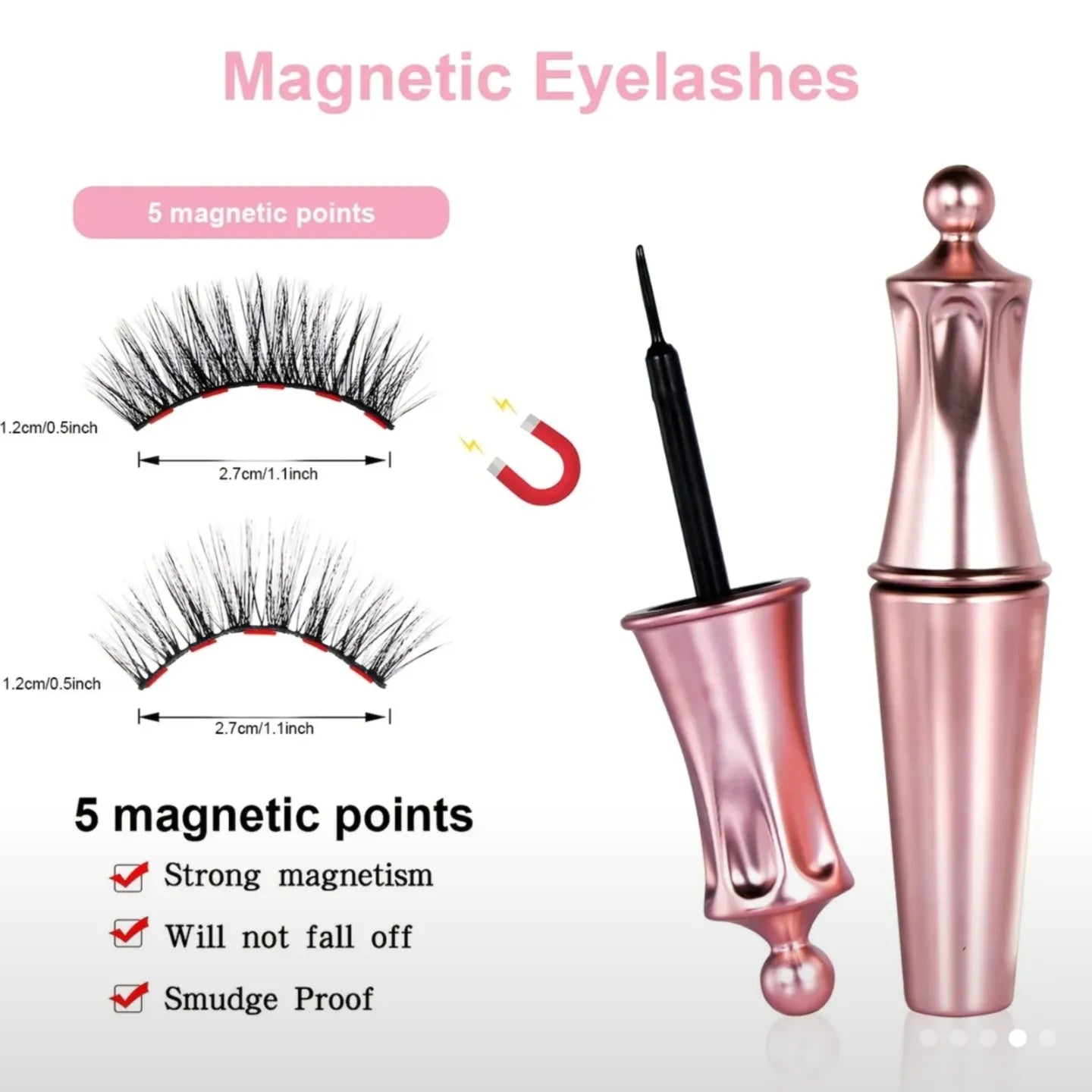 2 Pairs Magnetic Eyelashes &amp; Eyeliner Kit